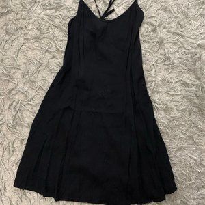 Black Short Sundress Adjustable Tie-Back